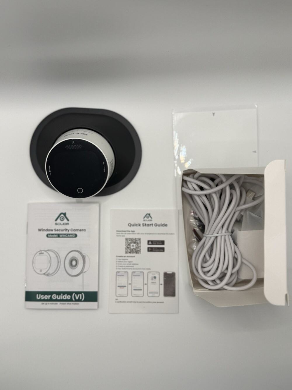 SOLIOM 5MP Window Camera with LCD Touchscreen,Indoor Camera for Home Security Ou